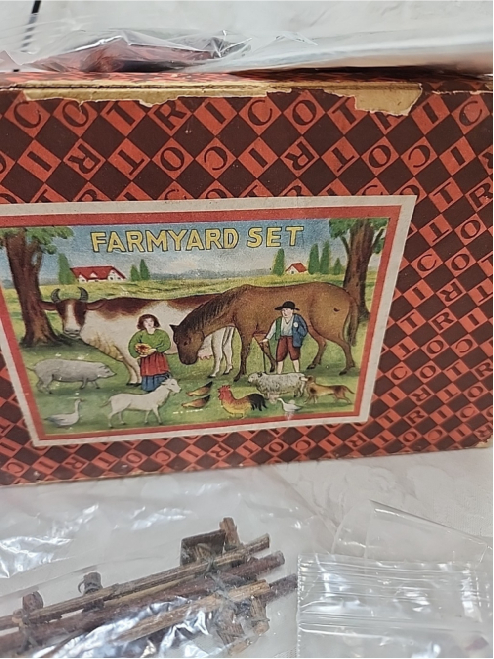 1950s Made In Japan Papier Mache Barn Yard Play Set, Extremely Rare - Picture 2 of 16